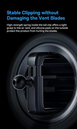 Гравітаційний тримач для телефону Baseus Metal Age II для автомобіля, круглий, чорний