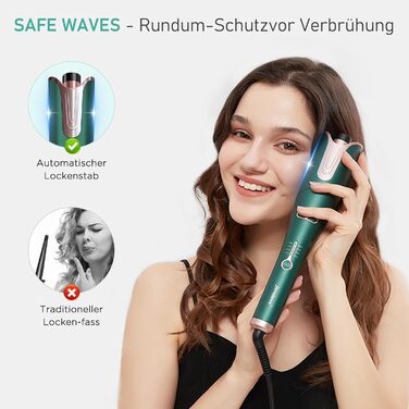 Автоматична плойка, автоматична плойка Janelove великі локони для довгого волосся, негативний іонний бігуді з 4 температурами 25 м