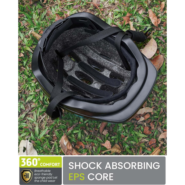 Дитячий шолом OutdoorMaster, стійкий до ударів та ударів велосипедний шолом для дітей, Індивідуальне регулювання розміру, Оптимізо