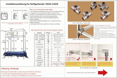 Тканинна шафа, міцна, тканинна розкладна шафа для спальні з рейкою для одягу та полицями, гардеробна шафа з вішалкою для одягу, 126x46x173 см, сіра смужка.