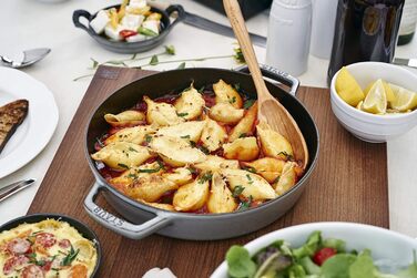 Сковорода / сковорідка для паельї STAUB з двома ручками, 34 см, чавун, для всіх типів варильних поверхонь, графітовий сірий