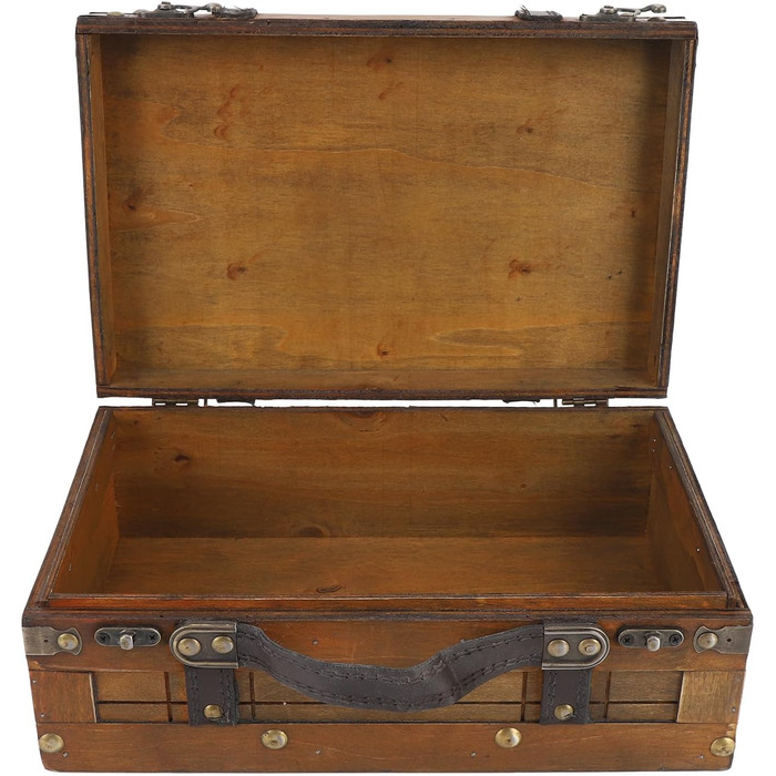 Скриня з кедрового дерева Dioche, портативна дерев&39яна скриня з потертим виглядом, футляр для зберігання одягу, іграшок та реквізиту античне бронзове покриття з ручкою зі штучної шкіри ідеально підходить для домашнього декору та повсякденного вико