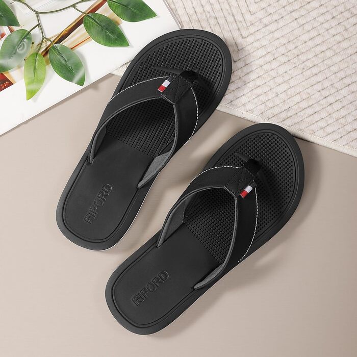 Чоловічі шльопанці-стрінги, сандалі, пляжний колір, розміри 41-46 EU, чорний колір, розмір 42 EU