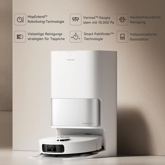 Робот-пилосос Dream L10s Ultra Gen 2 з функцією миття підлоги, технологією MopExtend RoboSwing, потужністю всмоктування 10 000 Па