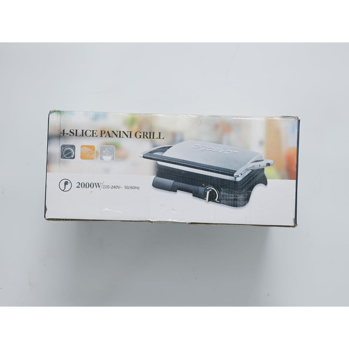 Контактний гриль Panini Grill, Бутербродниця, 2000 Вт, нержавіюча сталь з антипригарним покриттям, 180 градусів відкидний, контроль температури, ОДНОРАЗОВА УПАКОВКА., 30KLU- XXL