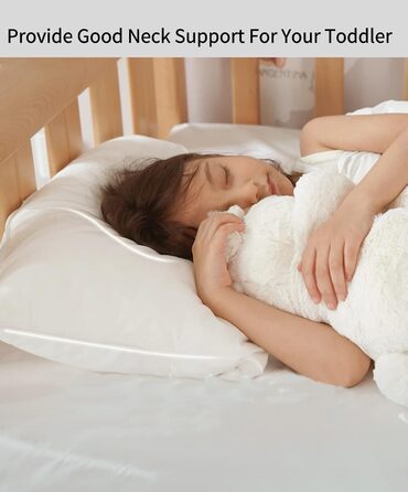 Дитяча подушка 40x60 см з бавовняною наволочкою - М'яка бавовняна подушка, на якій сплять діти - Гіпоалергенна дитяча подушка - Ди