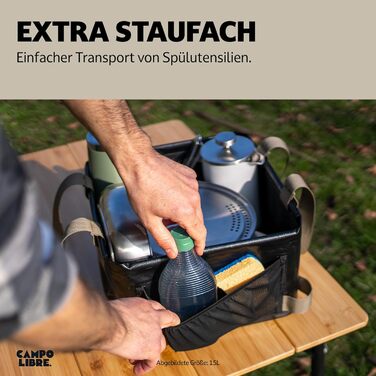 Складана чаша I Миска для миття посуду з ручками для кемпінгу I Легко зберігається складна чаша для вашого туристичного посуду I Миска для в дорозі I Складана чаша для миття посуду Антрацит 25 л