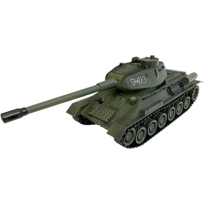 Радіокерований танк T-34 Битва Панцерів 128, оливково-зелений, з вбудованою інфрачервоною системою бою 2,4 ГГц (efaso 99815)