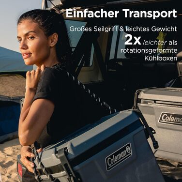 Потужний холодильник Coleman Convoy Місткість 27-22 л Зберігає лід до 5 днів Повна піноізоляція Великий портативний холодильник для використання на відкритому повітрі та будівельних майданчиках 28 кварт