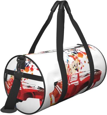 Спортивна сумка-мішок для подорожей, барвистий принт Фортепіано, сумка для ночівлі, чорна, універсальний розмір, дорожня сумка