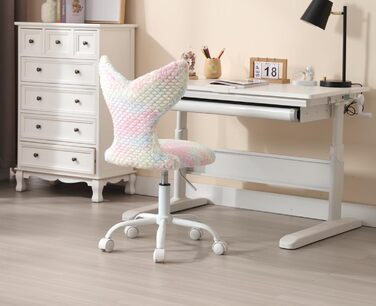 Дитяче крісло Chairus зі штучного хутра для дитячої кімнати, регульоване по висоті дитяче крісло без підлокітників, обертове крісло для дітей (кольорове)