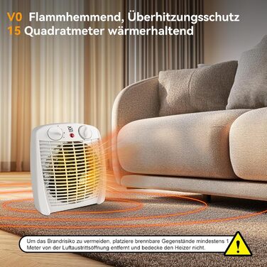 Портативний вентилятор-обігрівач з 3-ступінчастим регулюванням потужності (1000 Вт/2000 Вт/Холодне повітря), портативний тихий електричний обігрівач із захистом від перегріву та перекидання, невеликий обігрівач для спальні, офісу та ванної кімнати