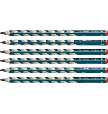 Ергономічний трикутний олівець для правшів - EASYgraph у бензиновому кольорі - 6 шт. - Грифель HB, 6 шт., бензиновий, (6 шт.), грифель HB