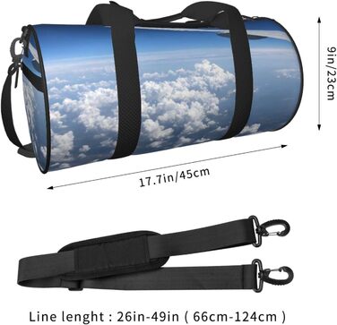 Спортивна сумка, дорожня сумка, принт Авіалайнер, сумка на нічліг, чорна, універсальний розмір, сумка для подорожей