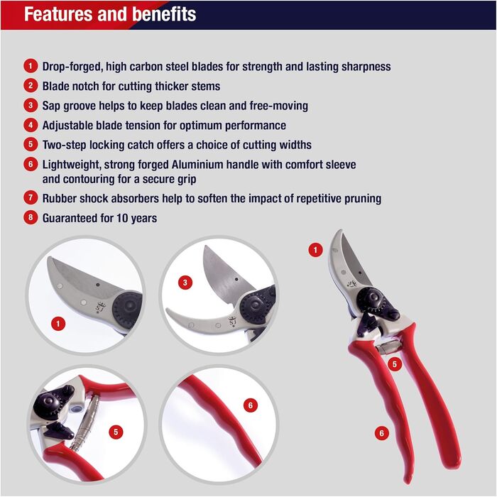 Садові ножиці Spear & Jackson 6659BS Robust Bypass, посилені, з коротким зрізом