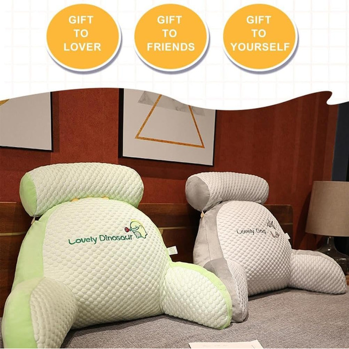 Подушка для читання з підлокітниками для ліжка, подушка для спини, подушка для підтримки попереку, знімна подушка для дивана та ночі, подушка для рук для відпочинку, перегляду телевізора, гри, роботи 70x50 см Рожева