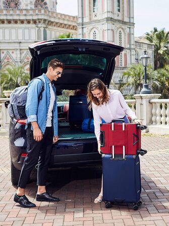 Розширюваний валіза-кейc з мяким корпусом - ручна поклажа, малий розмір 55x38x23 см, тканинний валіза на колесах, водонепроникний, з 4 колесами та TSA замком, обєм 48 літрів, чорний S Чорний