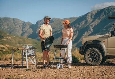 Камінь для піци Pro 50 - Портативний гриль з автоматичним запалюванням та каменем для піци - У комплекті сумка для перенесення - Аксесуари для кемпінгу та гриля - Незамінні аксесуари для барбекю BBQ 50mBar камінь для піци Pro 50, 50 BBQ 50mBar