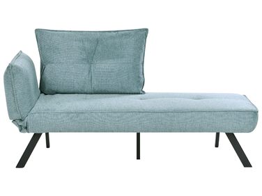 Шезлонг Beliani Тканина світло-блакитний Ліворуч Функція сну водовідштовхувальний Рокамадур