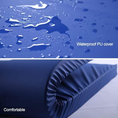 Водонепроникний чохол для матраца синього кольору. Дихаючий та придатний для миття, 90x200 см, для матраців висотою 17 см - Зроблено в Європі. Водонепроникний чохол, який можна прати, для лікарняних та реабілітаційних матраців. 90x200x17