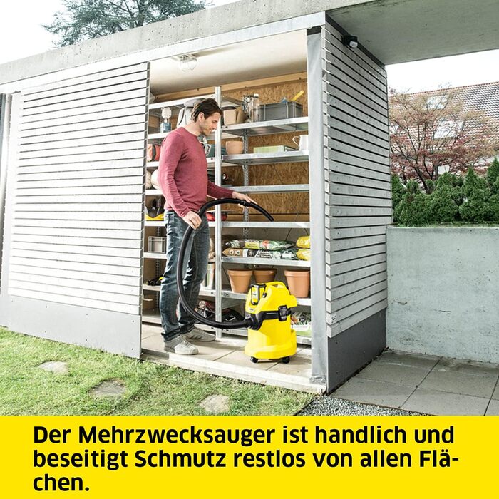 Акумуляторний пилосос для вологого/сухого прибирання Krcher 36 В WD 3 Акумулятор, патронний фільтр, всмоктувальний шланг 2 м, розм