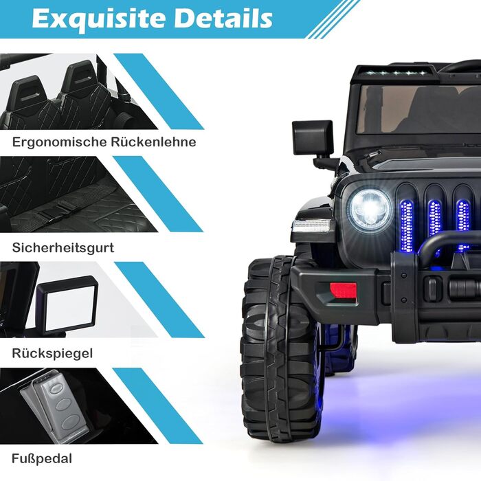 Дитячий електромобіль DREAMADE 12V, дитячий автомобіль з пультом дистанційного керування 2.4G та фарами і музикою, дитячий транспо