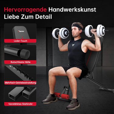 Складана силова лава PASYOU, регульована в 10 напрямках, вертикальна на 90, багатофункціональна тренувальна лава для всього тіла, тренажер для м&39язів живота, похила лава