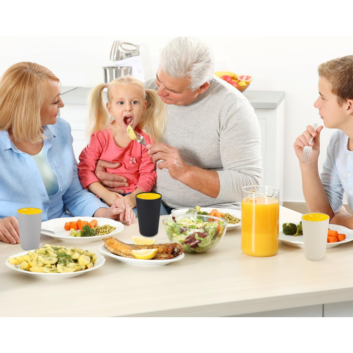 Чашки для пиття, Набір з 8 шт. , 710 мл, Багаторазові пластикові чашки для кави, Кружка для кемпінгу, вечірок, пікніків, Чашки для пиття для дорослих, Можна мити в посудомийній машині та використовувати в мікрохвильовій печі, Темні