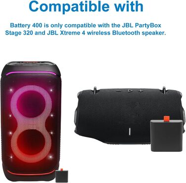 Запасний акумулятор SLODA для портативної колонки JBL PartyBox Stage320 Xtreme 4, акумуляторний (7,4 В 10000 мАг)