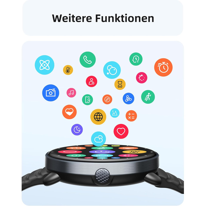 Розумний годинник Parsonver для чоловіків та жінок, вбудований GPS, водонепроникний годинник для плавання 5 атм, басейн/відкрита вода, фітнес-годинник з AMOLED-дисплеєм, понад 100 спортивних режимів, серцевий ритм (чорний, 42 мм) Чорний 42 мм