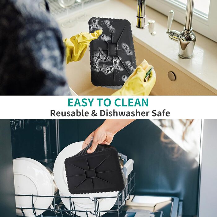 Аксесуари для фритюрниці, силіконові вкладиші для фритюрниці Ninja AF400EU AF300EU AF451EU AF500EU Tower T17088 7.6L-9.5L, 10 шт. Аксесуари для подвійної аерофритюрниці включають буклет посібника з кулінарії, чорний