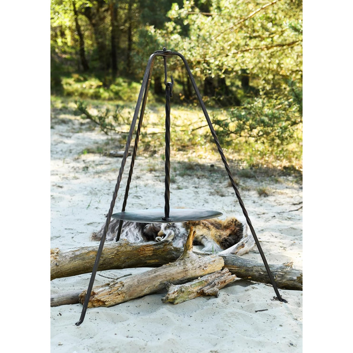 Битва-Купець - Сталева сковорода для триноги Сковорода для смаження, гриль, поворотний гриль