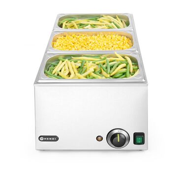 Підігрівач їжі, підігрівач для фуршету, плавне регулювання температури до 85C, GN 1/1, 230 В, 1000 Вт, 340 x 540 x (В) 250 мм, нержавіюча сталь