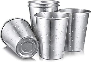 Набір із 6 чашок з нержавіючої сталі, маленькі чашки з нержавіючої сталі об&39ємом 240 мл із силіконовою оболонкою, багаторазові чашки з нержавіючої сталі для кемпінгу, пікніків на свіжому повітрі, соку, крижаної води, кави