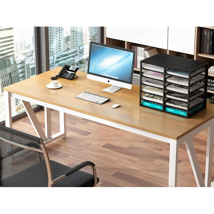 Органайзер для офісного столу EasyPAG з 12 кишеньками, металевий та дерев&39яний, формату А4, тримач для документів, лоток для файлів, тримач для журналів, лоток для листів, органайзер для паперових журналів, чорний, 12 кишень (6x2)