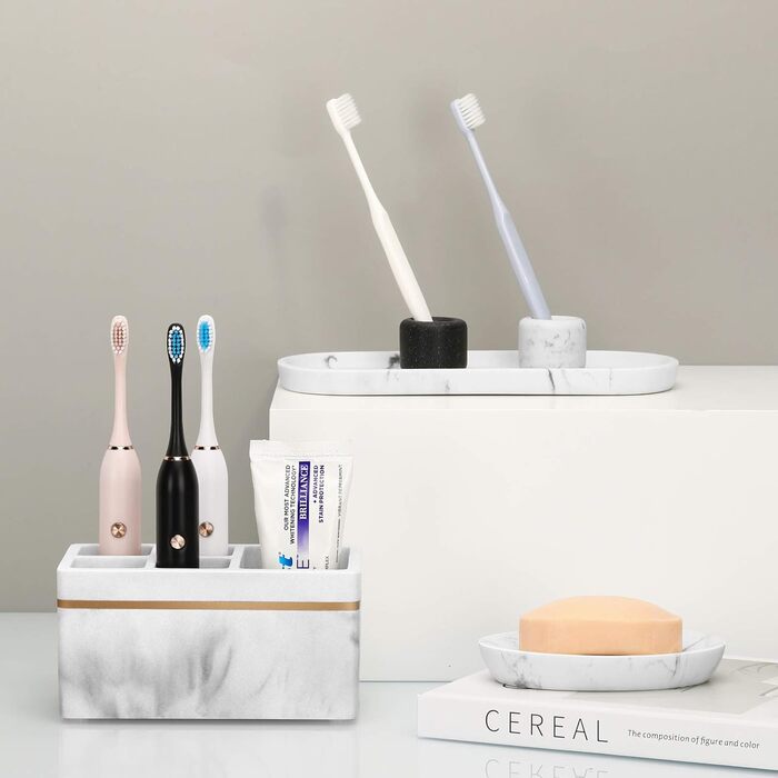 Тримач для зубних щіток Shinowa, 5 відділень електричний тримач для зубних щіток зі зливним отвором підставка для зубних щіток із