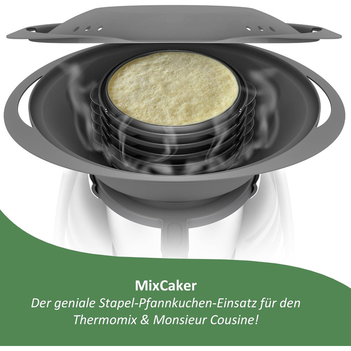 Млинниця MixCaker сумісна з Thermomix TM6, TM5, TM31, Monsieur Cuisine Connect, Trend, Smart, Аксесуари, 6 модулів, Млинці, Млинці, Млинці, Яєчня, Система укладання