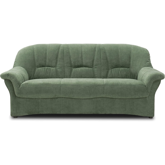 Колекція DOMO. Диван Bahia FK, 3-місний диван з пружинною оббивкою, диван з пружинною оббивкою в класичному дизайні, 3-місний, м&39які меблі 200 x 57 x 91 см (Ш x Г x В), зелений Зелений 3-місний