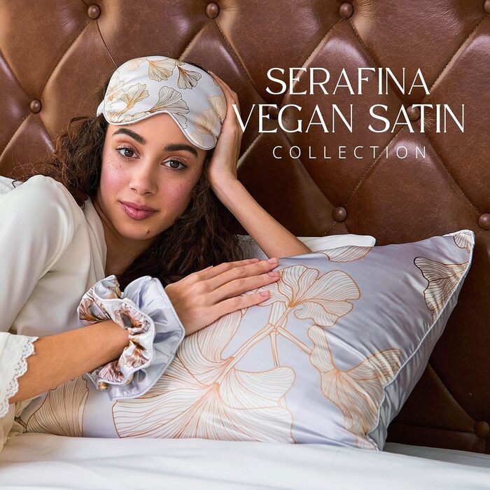 Маска для очей GRACE & COMPANY з чистого атласу для сну та подорожей Шовковисто гладка маска для сну (Серафіна)