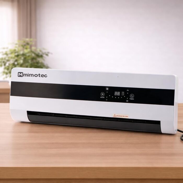 Керамічний настінний вентилятор-обігрівач Dad 3000 Вт, тихий &lt45 дБ, з пультом дистанційного керування, світлодіодним дисплеєм, таймером та коливальною решіткою, захист IPX2 та захист від перегріву