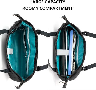 Сумка для ноутбука жіноча чорна елегантна сумка для ноутбука 15.6 дюймів велика легка сумка для бізнесу/школи/подорожей - MEHRWEG