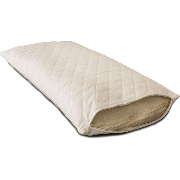 Подушка GIRAFFENLAND з органічного лушпиння спельти 40x80 см, стьобана біла, подушка з органічним лушпинням спельти в додатковому органічному внутрішньому чохлі