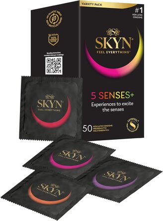 Презервативи SKYN 5 Senses, латекс-фрі, ароматизовані, 50 шт