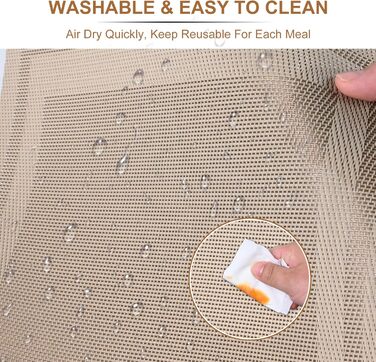 Серветки миються Набір з 6 вінілових серветок для обіднього столу Кухонні серветки Міцні серветкиСтолові аксесуари - набір з 6 сер