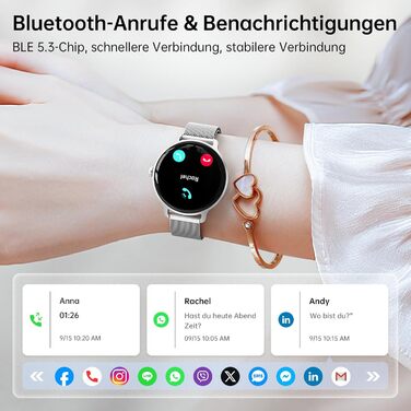 Розумний годинник для чоловіків та жінок, круглий, 1,27-дюймовий AMOLED-розумний годинник з функцією телефону, фітнес-годинник з монітором серцевого ритму, монітором SpO2, монітором сну, крокоміром, 120 спортивних режимів, водонепроникний IP68, сумісний з