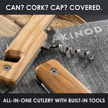 Багатофункціональні столові прибори Akinod 13х25, алюміній, синє дзеркальне покриття