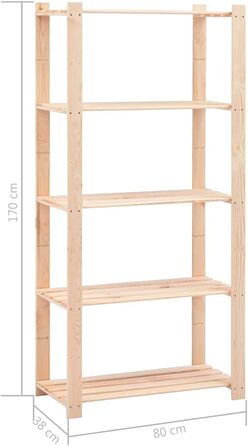 Полиця для зберігання з масиву сосни, 5 полиць, 250 кг, підвальна полиця, дерев&39яна полиця, вставна полиця, 1 полиця