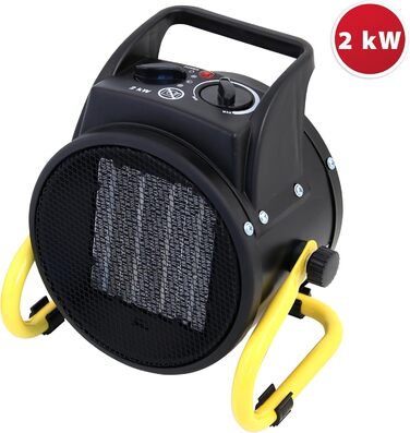 Генератор гарячого повітря Stak STH2000W потужністю 2 кВт. Керамічна технологія для швидшого нагрівання. 2 швидкості, із запобіжним термостатом та функцією вентилятора. Кабель 140 см, 2 Вт, чорний