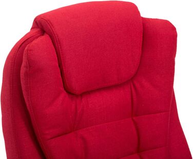 Крісло керівника CLP XXL Thor з тканинною оббивкою, максимальне навантаження 150 кг, офісне крісло з підлокітниками, регульована висота, обертове крісло з товстою оббивкою, колір червоний