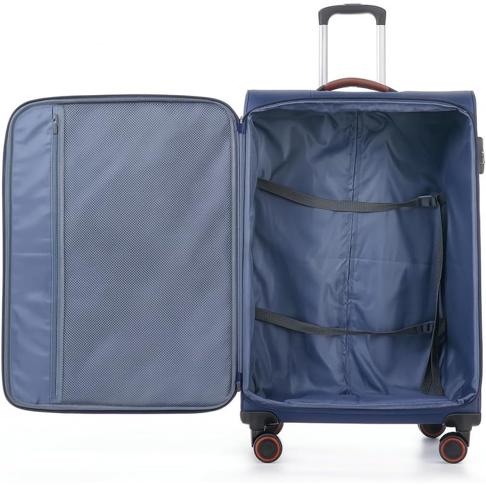 Середня валіза з м&39якими стінками 66x44x28 см - Тканинна валіза на візках - Легка дорожня валіза з 4 колесами та кодовим замком, ручна поклажа, 77 літрів, зелена